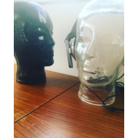 Glazen hoofd voor koptelefoon zwart